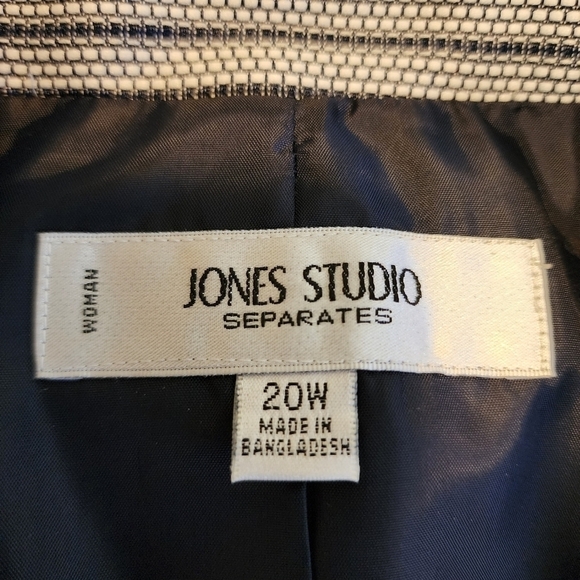 NWT Jones Studio Seperates Black White Striped Blazer Women's Size 20W Prep New - Picture 9 of 13
